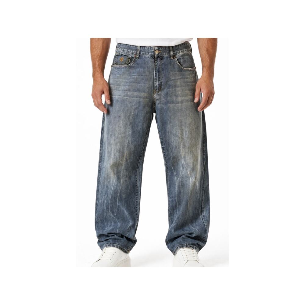 Rocawear Jeans Mens Size 36 Blue Fade Medium Wash Urban Streetwear Y2K Denim